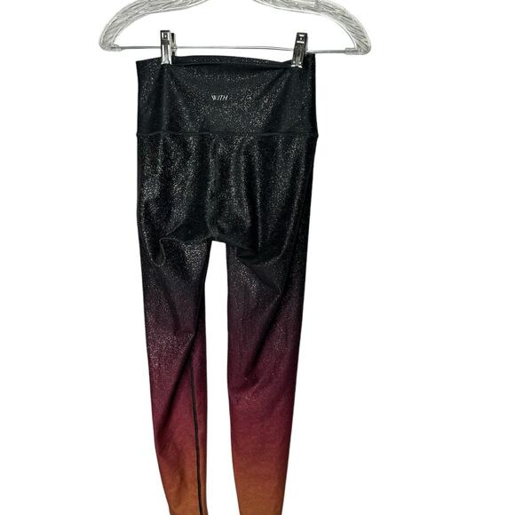 Peloton With It To Heart Womens Leggings Size small Orange Ombre Metallic Foil - Picture 2 of 3